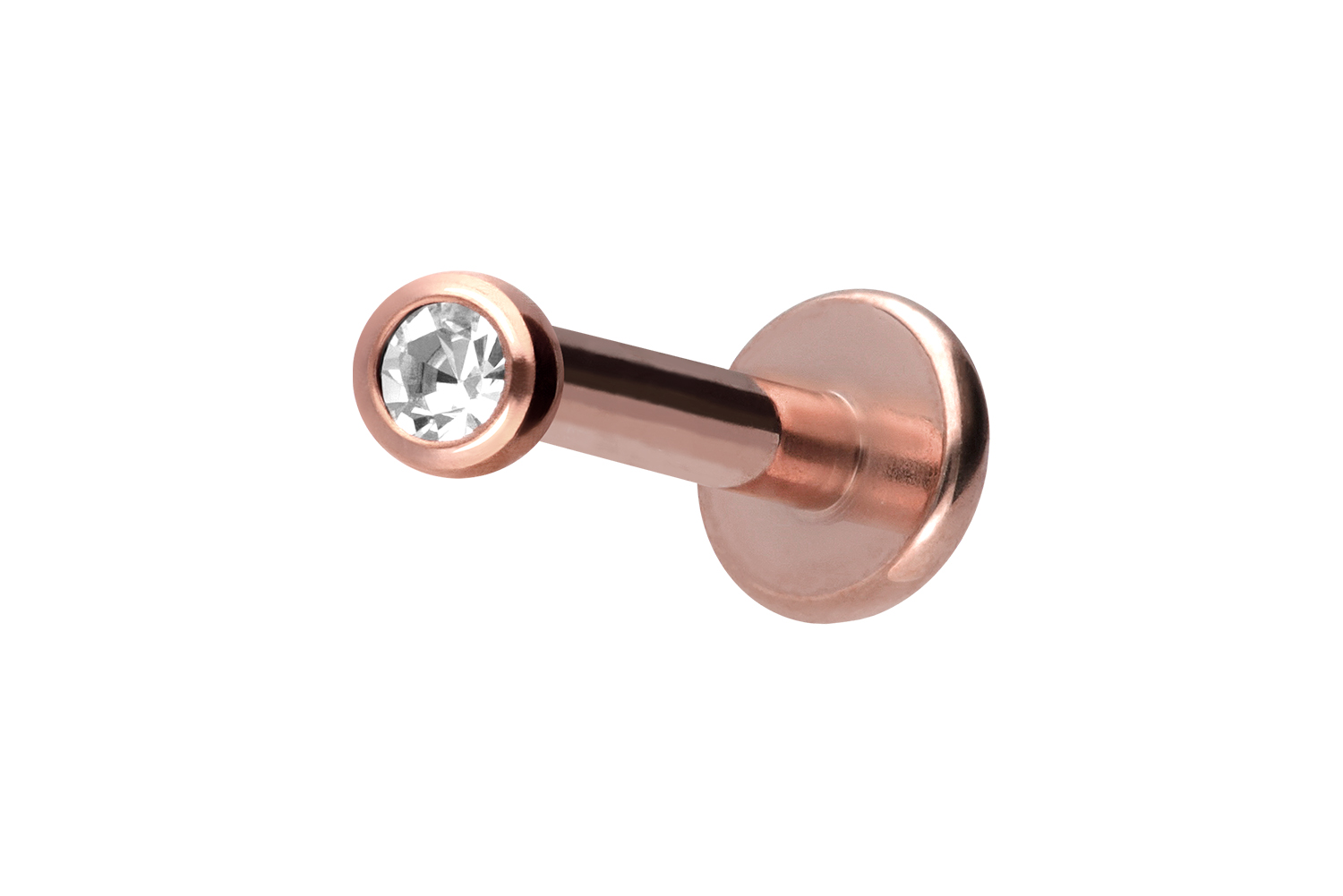 Titan Labret Piercing mit Innengewinde KRISTALL